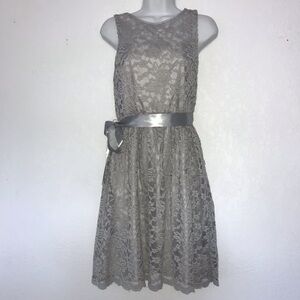 Simply Liliana Lace Overlay Keyhole Back Dress